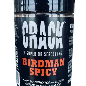 Superior Crack Birdman Spicy with Scotch Bonnet - All Purpose Spicy Chicken Wing Rub also for eggs, seafood, veggies, avocado, and popcorn - Gluten Free 7.6oz Seasoning Spice