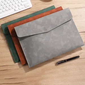 PU Leather Document Bag File Folder, A4 & A5 Options, Large Capacity Portable File Holder, Office and Travel Organizer, Fashion Storage Pouch