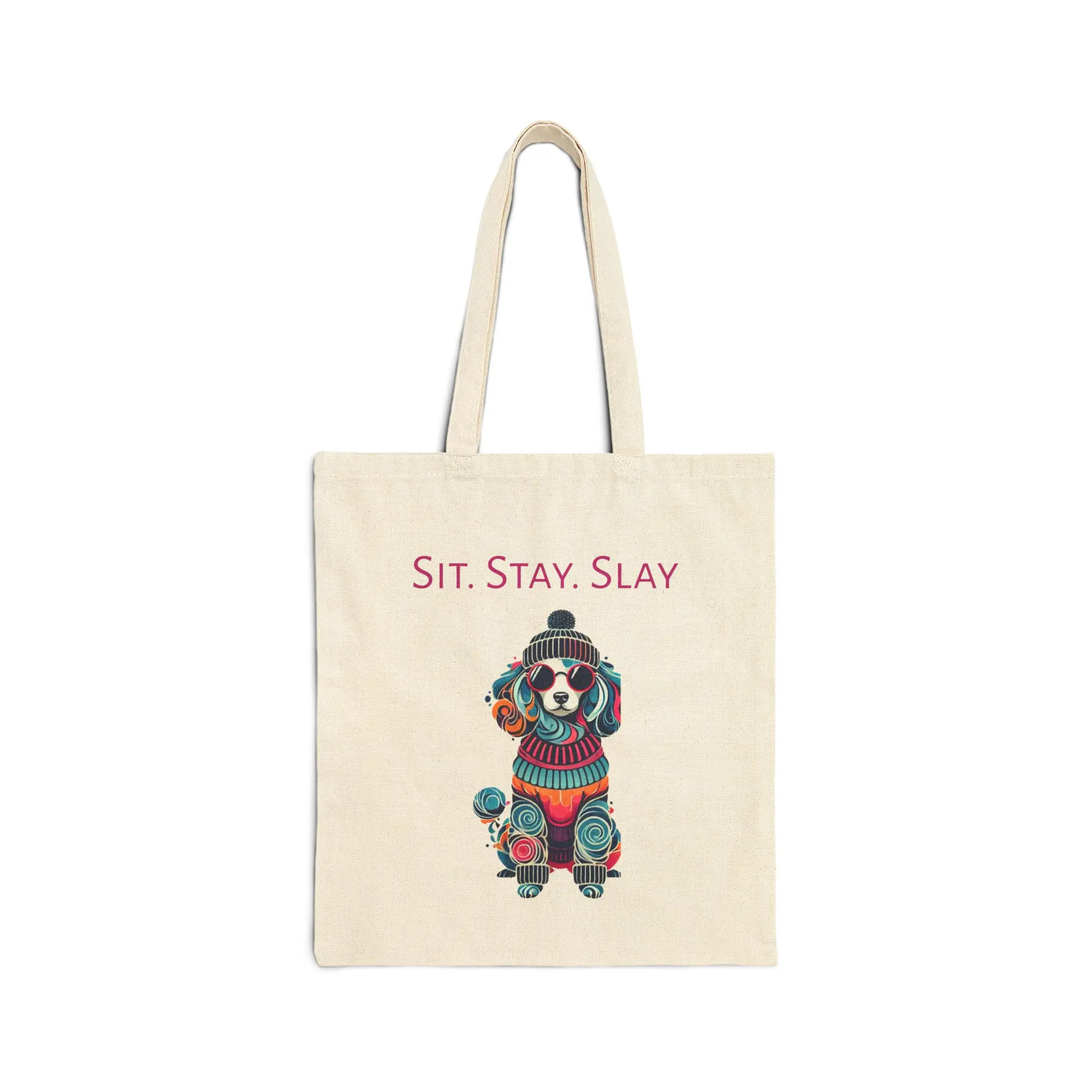 Poodle Cotton Canvas Tote Bag for Dog Lovers