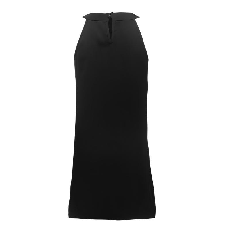 Tucked Sleeveless Dress, Casual Crew Neck Summer Solid Dress, Women's Clothing Elegant Loose Midi Flowery Backless Mini white  dress  girl