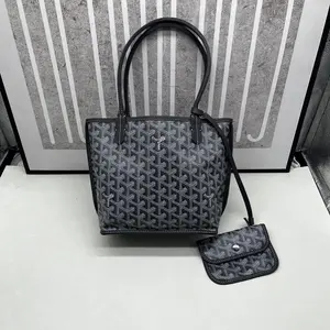 Pre-owned Goyard 98% New Mini Tote Grey Double Sided Monogram