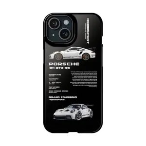 Black Porsche 911 GT3 RS iPhone Case Racing Phone Cover Gift for Fans Full Series iPhone X to iPhone 17 Premium Aesthetic Protection