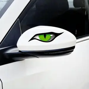 1/2 Pairs Mysterious Eye Car Stickers, creative rearview mirror decorative decals. Universal fit for cars, motorcycles and electric vehicles. Stylish protective ornament, great for daily driving, outdoor trips and personalized vehicle modification