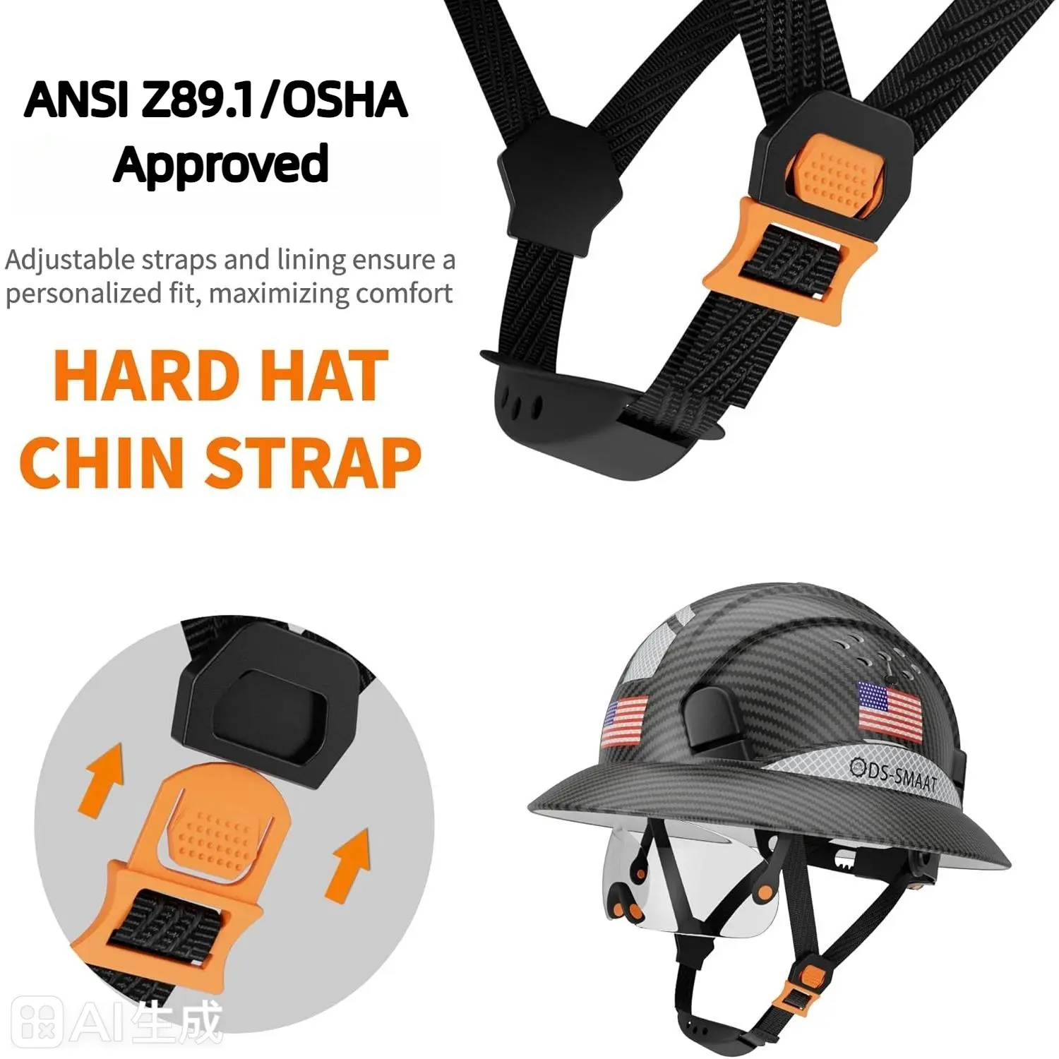 ANSI Z89.1/OSHA Approved Reflective Safety Hard Hat with Visor