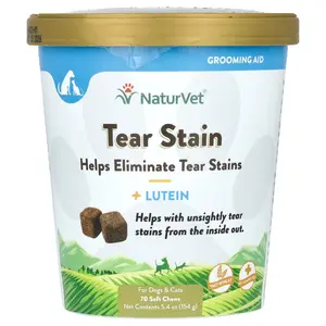 NaturVet Tear Stain + Lutein, For Dogs & Cats, 70 Soft Chews, 5.4 oz (154 g)