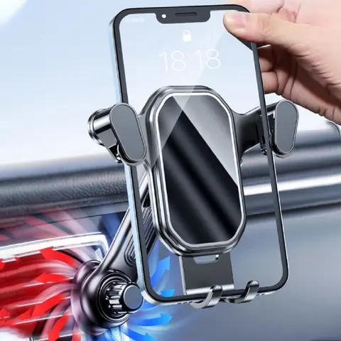 Car Phone Holder Mount 2026 Gravity Phone Mount Holder For Car Vent With Extention Long Arm Air Vent Clip Never Blocking Cell Phone Holder For Car Vent Compatible With For iPhone 17 Pro 16 15 More