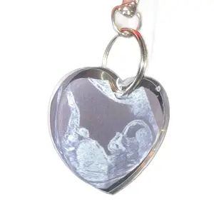 Customized Heart Keychain - Heart-Shaped Design with Unique Pattern, Silver Finish, and Secure Clasp