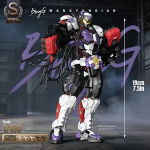 Industrial Fighter Rebuilt Armor Figure, Action Figurine, 1/18 Scale Close Combat Power Armor, High Mobility Mechanical Attacker Model, Cyberpunk Warrior Desk Decor Gift