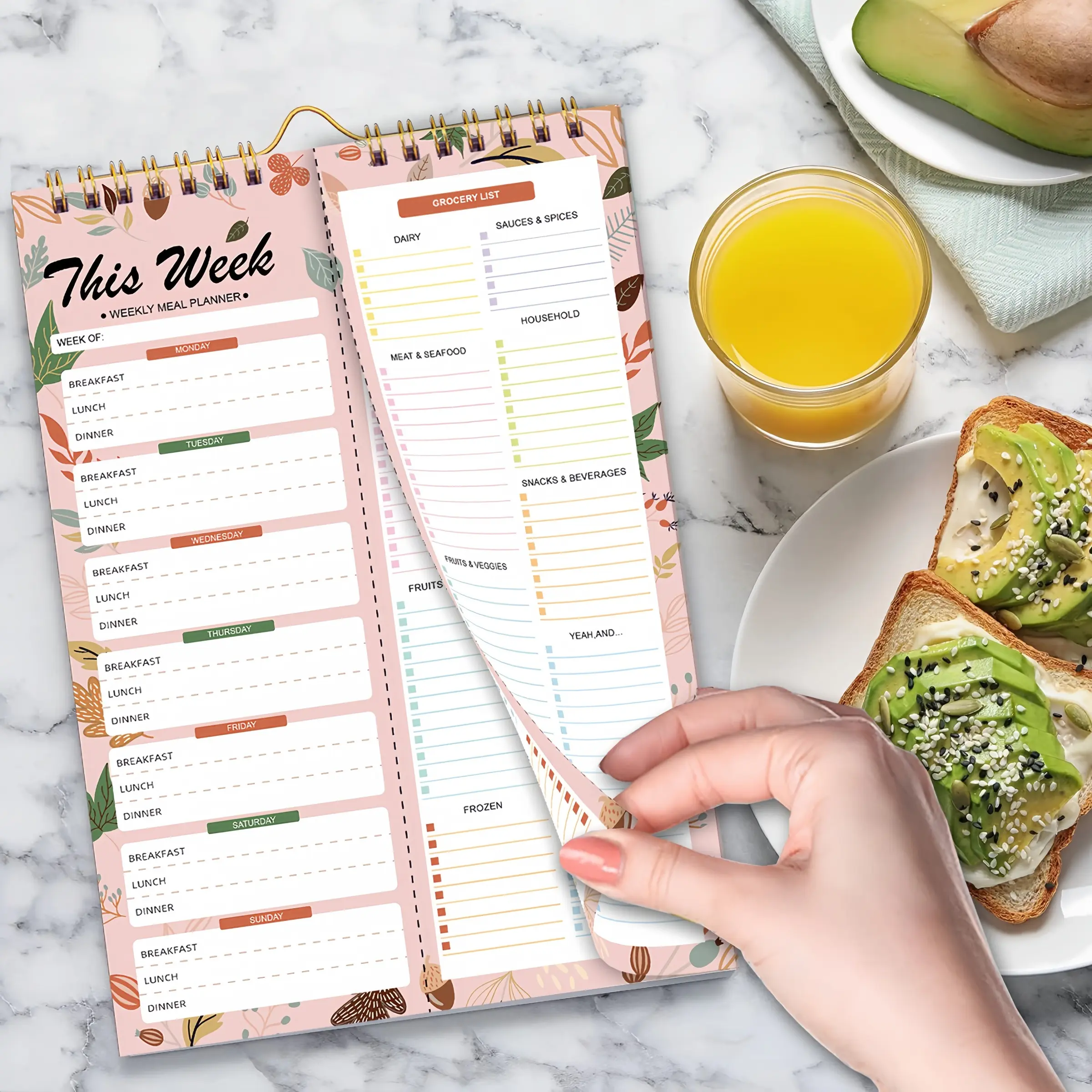 5 Personalized Recipe Notebooks, Home Cooking Book, Hobbyist Recipe Planner, Blank Recipe Plan, Healthy Diet Organizer, Spiral Coil Notebook, Meal Planner Notebook, Grocery List Notepad