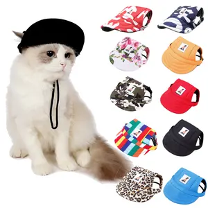 Dog Ear-Exposing Baseball Cap - Multi-Size, Various Prints, Summer Duckbill Hat, Pet Clothing Accessory for Dogs