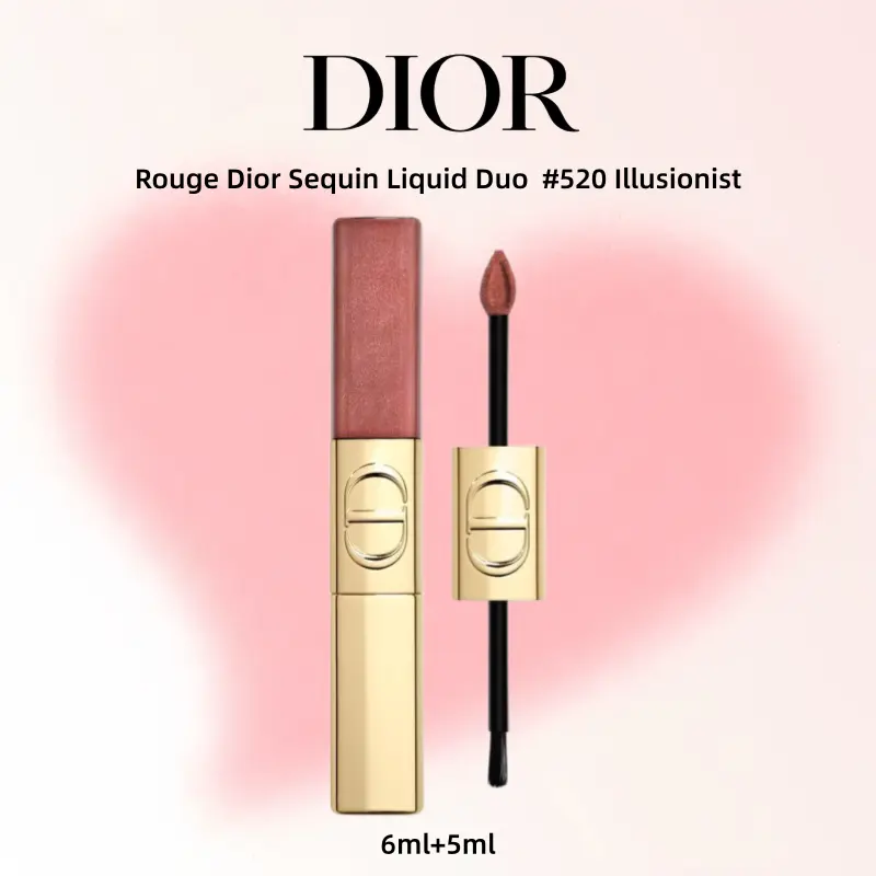 Dior Rouge Dior Sequin Liquid Duo #520 Illusionist 6ml+5ml Luxurious Lipstick Set