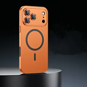 [KQ]Alloy Aluminum Metal MagSafe Magnetic Case For IPhone 17 16 15 14 13 Pro Max, Ultra Thin Phone Case Full Coverage Lens Protective Wireless Charging Protective Cover