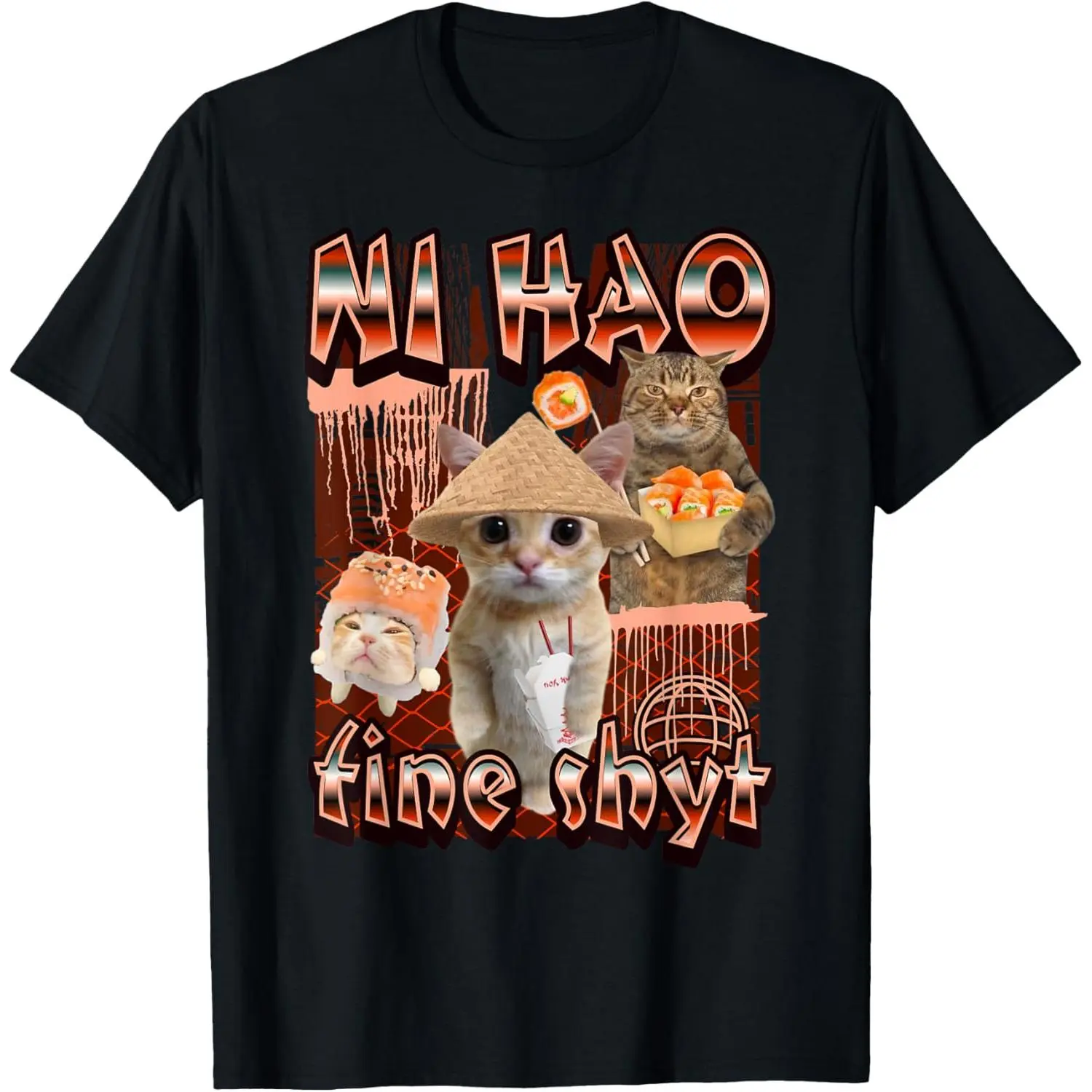 ni hao fine shyt funny brainrot gen z meme gen alpha T-Shirt  Golf Gift T-Shirt For Men and Women