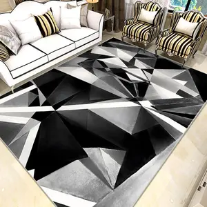 Abstract Geometric Pattern Rug, Non-slip Washable Floor Mat, Decorative Carpet for Home Living Room Bedroom Kitchen Study Room