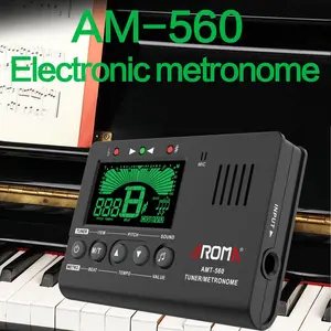 Aroma Amt-560 Guitar Tuner Electronic Metronome, Folk Guitar Ukulele Violin Bass Tuner, Three-In-One Musical Instrument Tuner (no Battery)