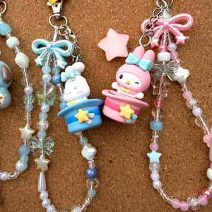 Sanrio Kawaii Hello Kitty Charm Keychain - Adorable Phone Accessory for Fans of Sanrio Characters