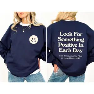 Look For Something Positive, Pocket Print, Self Love, Self Care Sweatshirt