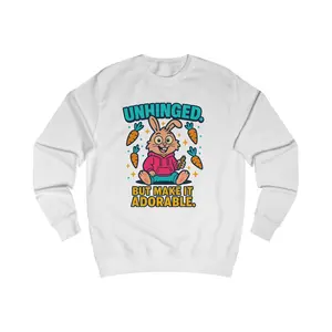 Unisex Adorable Bunny Sweatshirt, Funny Gift for Teens, Cute Spring Apparel, Rabbit Lover Cozy Sweater, Holiday Cheer