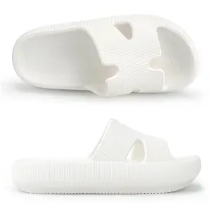 Women'S Summer Casual Sandals, Thick Sole Non-Slip Soft Cloud Slides, Beach Vacation Slip-On Slippers, Dorm Home Daily Leisure,Large Size Ladies Shoes, Flat Heel EVA Material Girl Whiteladies sandals 2025 comfy sandals