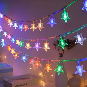 Solar String Lights Outdoor Camping Tent Christmas Atmosphere Decoration Star Light Strip