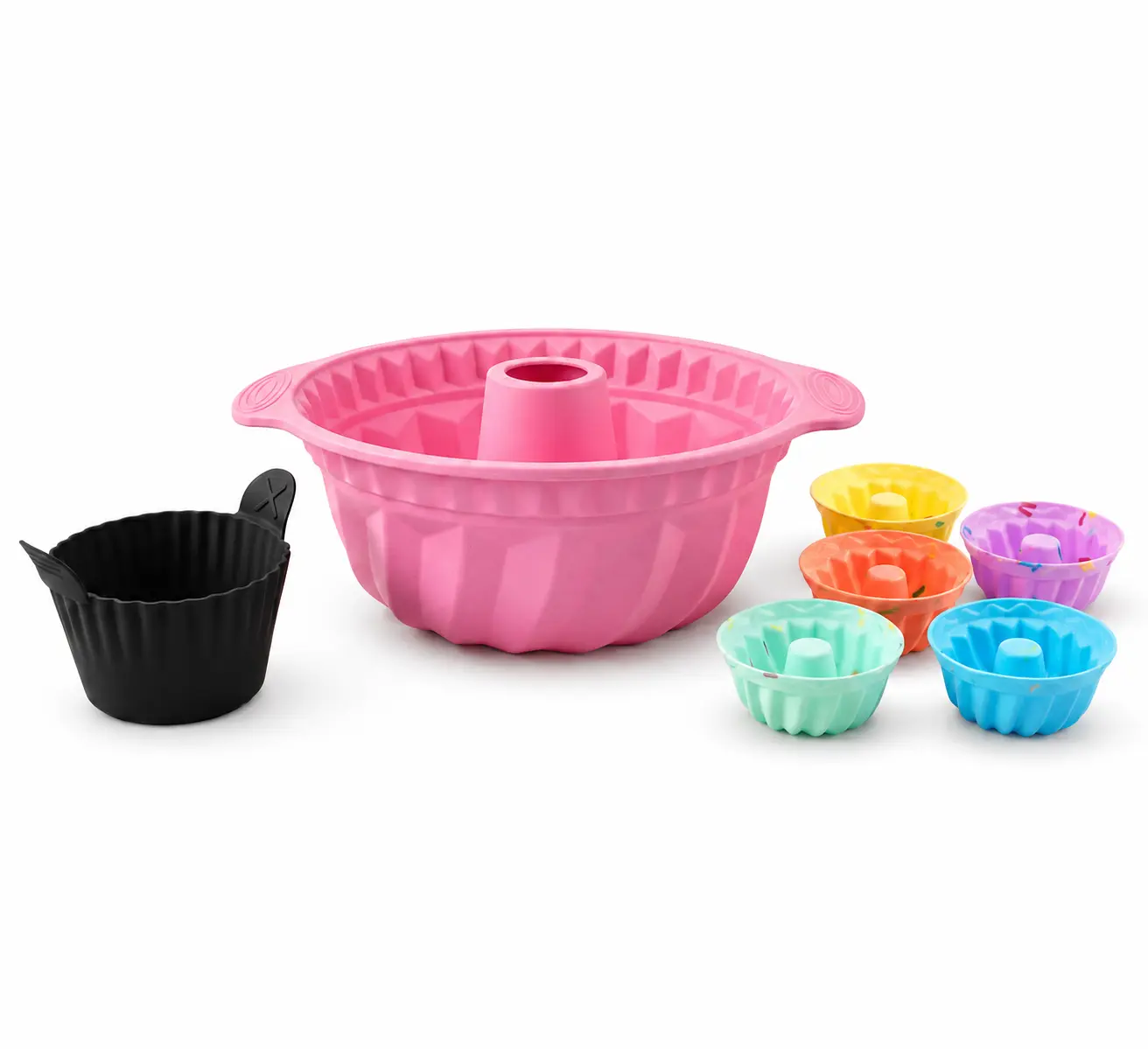 Baking Starter Set – Silicone Bundt Pan + 5 Baking Cups