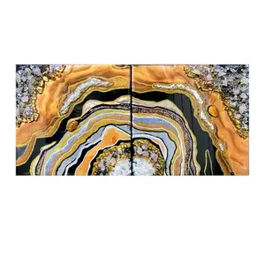 Golden Jasper Geode Wall Art – Original Resin Artwork | Geode Soul