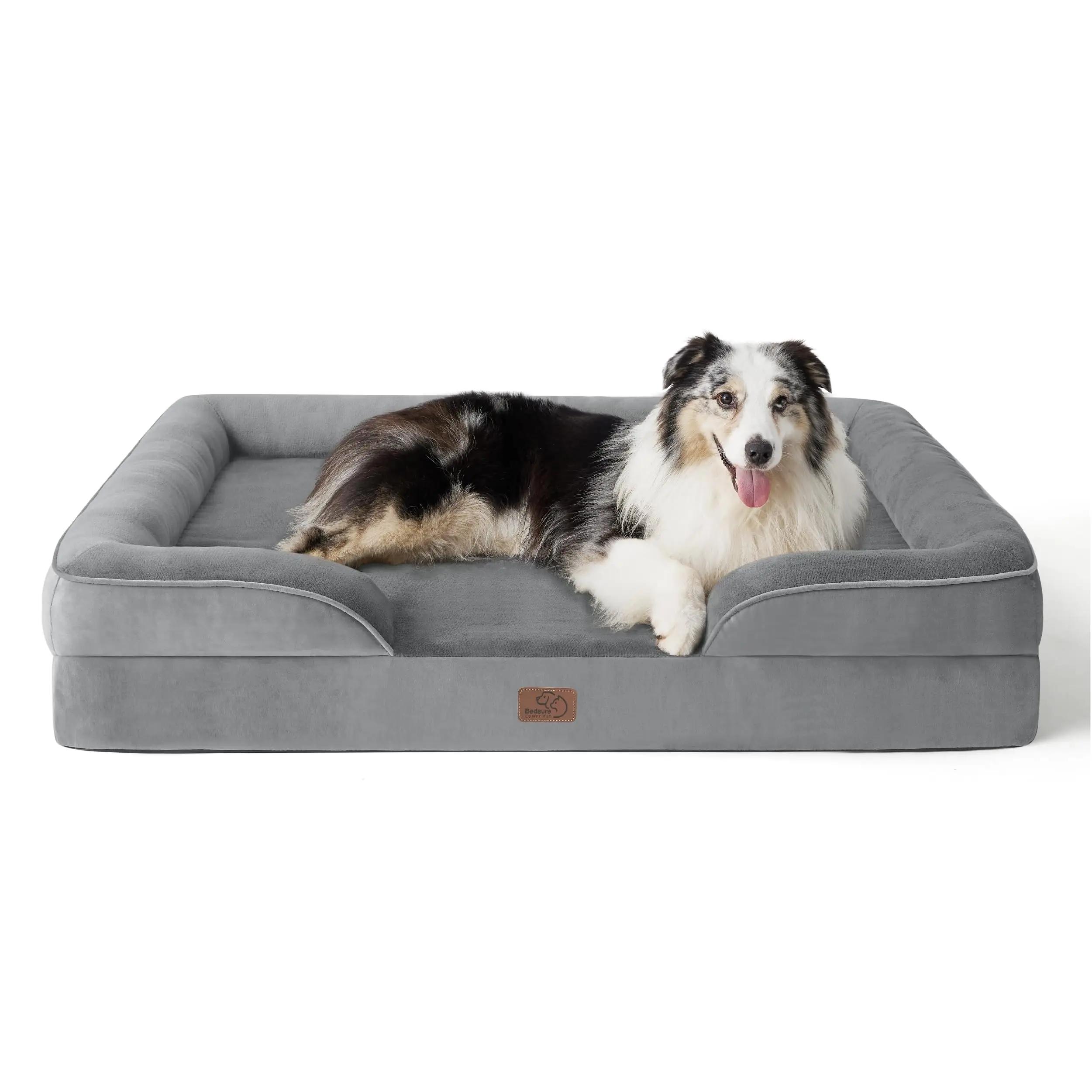 Bedsure Orthopedic Dog Bed - Supportive Foam Pet Couch Bed with Removable Washable Cover, Waterproof Lining and Nonskid Bottom, Stylish Bright Colors