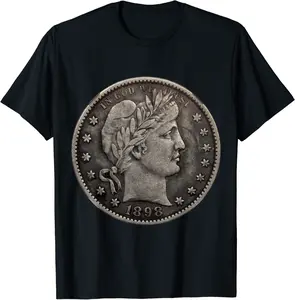 Barber Half Dollar Coin Collectors Numismatists U.S. Coins T-Shirt - Skyelardawnv Shop 85B09PGSXFJB