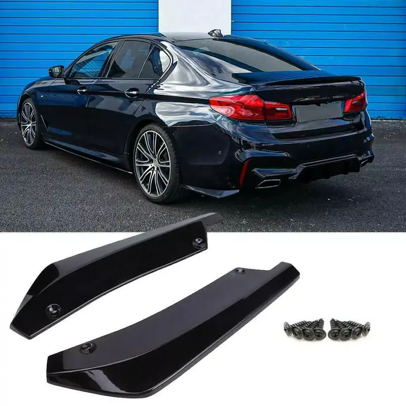 Glossy Black Rear Bumper Diffuser Splitter Canards Lips for BMW G30 G20 F30 E90 Glossy Black Rear Bumper Diffuser Splitter Canards Lips for BMW G30 G20 F30 E90