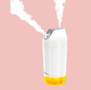 HandFan Small Portable Humidifier Rechargeable, 140ml/h Wireless Ultrasonic humidifier Battery Operated, Mini Personal Cordless Cool Mist Humidifiers, for Bedroom Office Travel Car Plants(Gray)