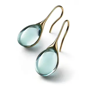 Alloy Water Drop Geometric Dangle Earrings - Fashionable, Whimsical Ear Hooks for Fresh Sweet Party Wear, Whimsical Earrings