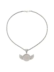 Men's Angel Wing Necklace with Sparse Diamond Design, Long Chain, Simple Style, Unique Jewelry for Men, Perfect Gift Idea, Modern Versatile Accessories, Bling Stylish Accessory