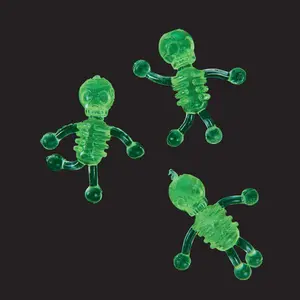 1 3/4" Bulk 48 Pc. Mini Glow-in-the-Dark Sticky Tumbling Skeletons