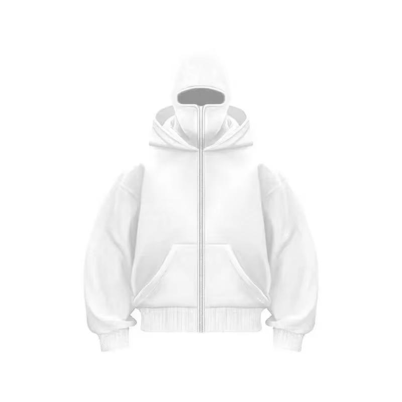 Balaclava Hoodie Y2K Gothic Harajuku Men's Winter Balaclava Jacket Zip Up Fashion Double Layer Y2K Hoodie Hip Hop Clothing Autumn Winter Sweatshirt hoodie men