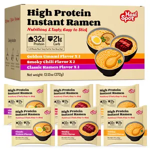 Healspot High Protein Instant Ramen 6 Pack – 32g Plant-Based Protein per Cup, Non-Fried, Low Carb, Vegan (Variety Pack & Single Flavors Available)