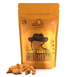 Howdy Nutz Honey Roasted Cashews  1 lb Bag of Sweet, Crunchy, High-Protein Snack for Work, School, Road Trips & More Flavor