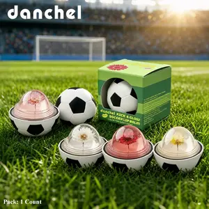 danchel Soccer Flower-Embedded Color-Changing Lip Balm, Sports-Themed Limited Edition, Long-Lasting Deep Hydration, Non-Greasy, Personalized Natural Pink Tint, Mini Spherical Design for On-the-Go Touch-Ups, Available in 4 Trendy Shades