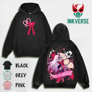 Vaggie x Charlie Hazbin Hotel Wash T-Shirt,Hoodie,Sweatshirt Hazbin Washed Shirt, Comic Shirt, TV Show Shirt graphic tees Menswear Top Cotton Fabric lover streetwear