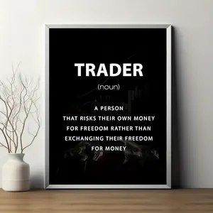 Motivational Trader Canvas Print - Unframed Wall Art for Stock Market & Forex Enthusiasts - Canvas - Perfect Office Decor or Gift for Investors & Business Professionals - Suitable for Home & Office Decor