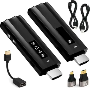 Wireless HDMI Transmitter and Receiver Extender Kit – 100ft Range, 4K Input to 1080p Output, Plug & Play 5GHz, for PC/Laptop/Console to TV/Projector, HDMI Inalámbrico Display