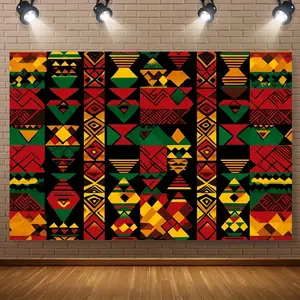 1PC,2D Flat African Tribal Geometric Pattern Tapestry, Bohemian - style Wall Decor Hanging, Artistic Cloth for Bedroom & Living Room, Ethnic - style Photo Backdrop, Interior Decorative Fabric Wa