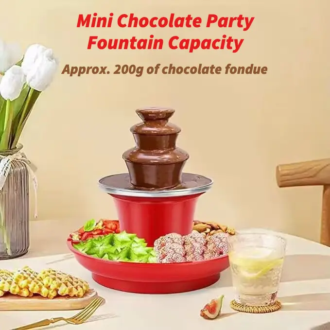 Mini Home Chocolate Fountain Machine - Fun Electric DIY Dessert Maker for Parties & Events - Perfect for Kids, Treats & Fondue Nights