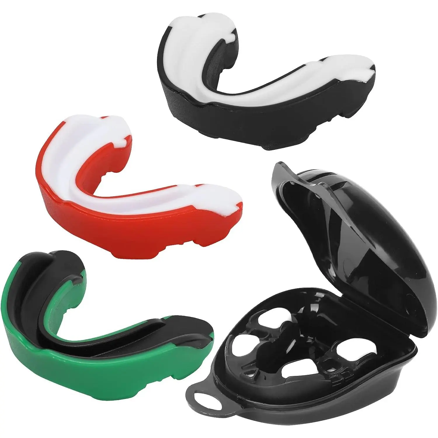 Sports Mouth Guard 3 Pack for Youth & Adults, Boil and Bite Food-Grade EVA Mouthpiece, Shock-Absorbing and Trim-to-Fit for Boxing, MMA & Braces, Unisex, Perfect Gift, Complete Protective Mouth Guard, Easy To Fit