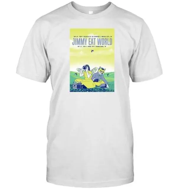Jimmy Eat World September 27 2024 Arena VFG Guadalajara Mexico Tour Poster Graphic T-Shirt – Concert Band Fan Tee, Unisex Music Casual Shirt