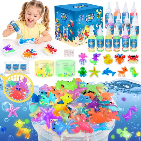 JOYSPOT Magic Water Elf Toy Kit Non-toxic and safe for Imaginative Craft Play,  Colored Gel,  Molds, Halloween Gifts, Christmas Gifts, Toy Gifts, Party Favors, Family Friendly DIY STEM Projects for kids