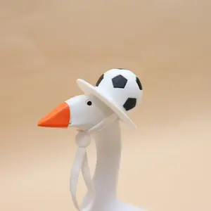 Football Style Hat Decoration, 7 Inch Porch Duck Head Decorative Cap, Party Photo Prop, Desktop Ornament, Unique Design