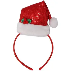 North Pole Novelties Red Santa Sequin Hat Headband