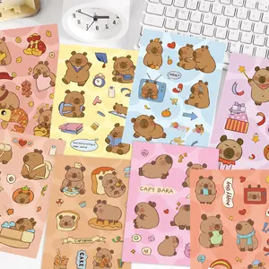8 Pcs Cute Cartoon Capybara Graffiti Stickers - DIY Decorative Decals for Phone, Journal, K-pop Deco, Notebook, Backpack & Planner, Ideal for Cute Embellishment & Hand Account Proj