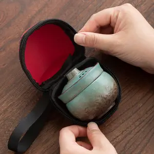 Miniature Camping Tea Set, Unbreakable Ceramic Solo Cup & Travel Case, Ultra-Light Backpacking Gear, Portable Brewing Kit