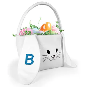 Personalized Easter Bunny Basket With Initial